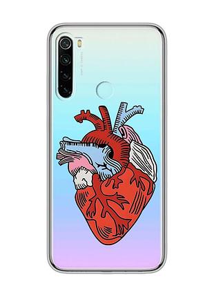 Прозорий чохол на xiaomi redmi note 8 :: серце анатомічне (принт 250)