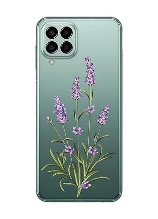 Прозрачный чехол на samsung galaxy m33 5g :: веточки лаванды (принт 266)