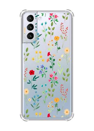 Чохол з потовщеними кутами на samsung galaxy s21 (g991) :: квітковий фон (принт 269)
