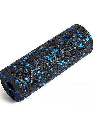 Масажний ролик (роллер) гладкий powerplay pp-4346 mini epp foam roller чорно/синій (15x5,3см.)