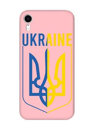 Матовый чехол с розовыми боками на apple iphone xr тризуб (принт 254)