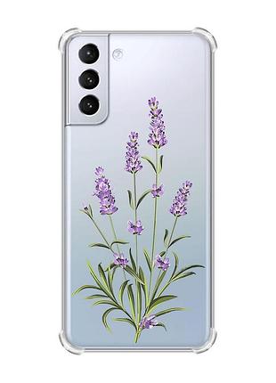 Чохол з потовщеними кутами на samsung galaxy s21 (g991) :: гілочки лаванди (принт 266)