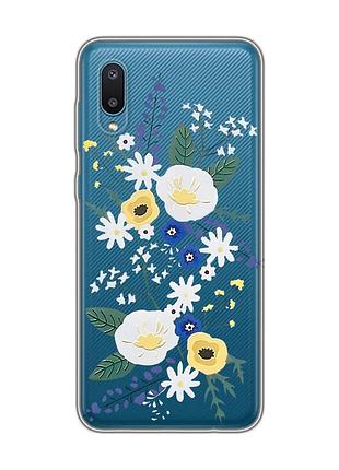 Прозрачный чехол на samsung galaxy a02/a022 (2021) :: цветы. акварель (принт 271)