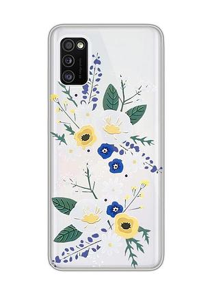 Прозорий чохол на samsung galaxy a41 :: квіти. акварель (принт 271)