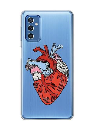 Прозрачный чехол на samsung galaxy m52 :: сердце анатомическое (принт 250)