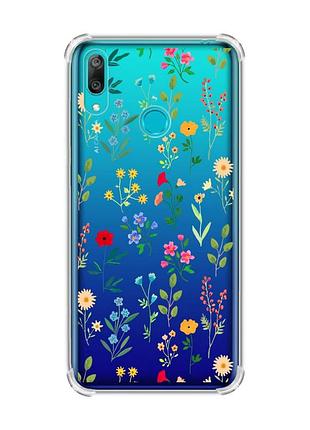 Чохол з потовщеними кутами huawei y7 2019/y7 prime 2019 :: квітковий фон (принт 269)
