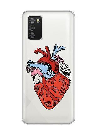Прозорий чохол для samsung galaxy a02s :: серце анатомічне (принт 250)