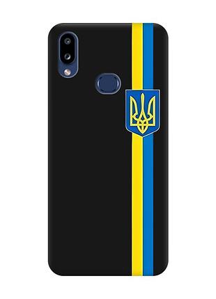 Матовый чехол с черными боками на samsung galaxy a10ѕ a107 :: лента украина (принт 253)