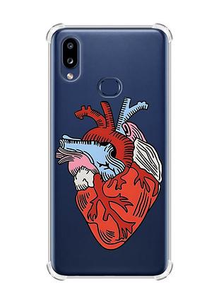 Чехол с утолщенными углами на samsung galaxy a10s/a107 :: сердце анатомическое (принт 250)