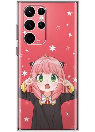Чехол силиконовый с картинкой на samsung galaxy s22 ultra (s908) (аниме, anime)