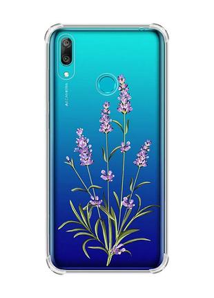 Чехол с утолщёнными углами на huawei y7 2019/y7 prime 2019 :: веточки лаванды (принт 266)