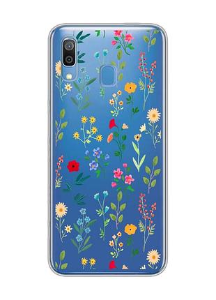 Прозрачный чехол для samsung galaxy a30 (2019)/a20 (2019) :: цветочный фон (принт 269)