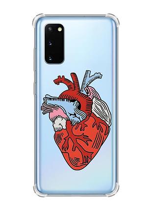 Чехол с утолщёнными углами для samsung galaxy s20 plus :: сердце анатомическое (принт 250)