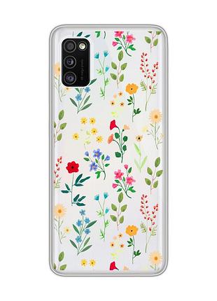 Прозрачный чехол на samsung galaxy a41 :: цветочный фон (принт 269)