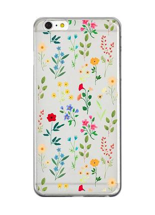 Прозрачный чехол на iphone 6+/6 plus :: цветочный фон (принт 269)