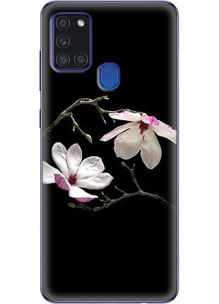 Чехол силиконовый с картинкой на samsung galaxy a21s (a217) (цветок, монголия)