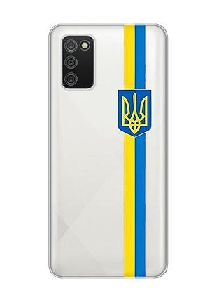 Прозрачный чехол для samsung galaxy a02s :: лента украина (патриотический принт 253)