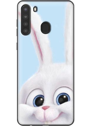 Чехол силиконовый с картинкой на samsung galaxy a21 (a215) (кролик снежок)