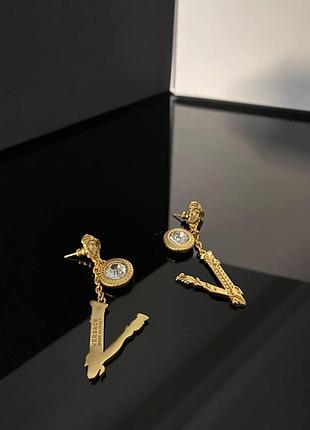 Брендовые серьги позолота, люкс качество