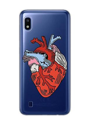 Прозрачный чехол на samsung galaxy a10 (2019) a105 :: сердце анатомическое (принт 250)
