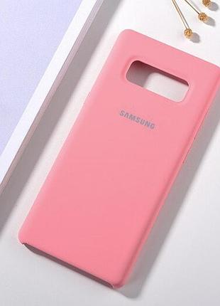 Силіконовий чохол soft touch з мікрофіброю для samsung galaxy note 8 рожевий