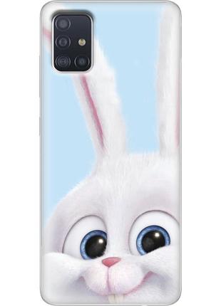 Чехол силиконовый с картинкой на samsung galaxy a51 (a515) (кролик снежок)