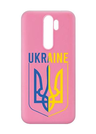 Матовий чохол з рожевими боками на xiaomi redmi note 8 pro тризуб (принт 254)