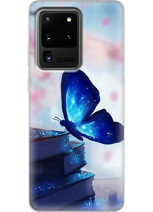 Чехол силиконовый с картинкой на samsung galaxy s20 ultra (g988) (бабочка)