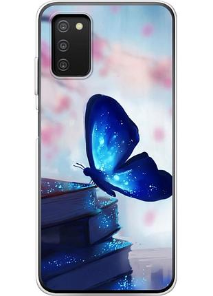 Чехол силиконовый с картинкой на samsung galaxy a03s (a037) (бабочка)