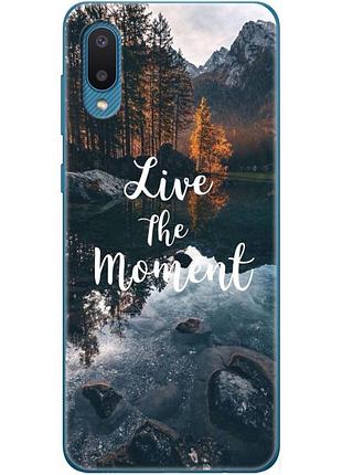 Чехол силиконовый с картинкой на samsung galaxy a02 (a022) (природа, озеро в горах)