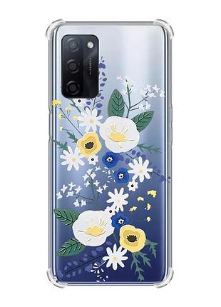 Чехол с утолщёнными углами для oppo a55 :: цветы. акварель (принт 271)