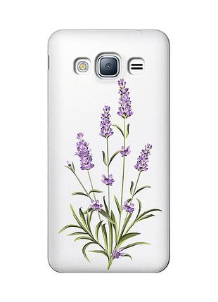 Прозрачный чехол на samsung galaxy j3 2016 (j310) :: веточки лаванды (принт 266)
