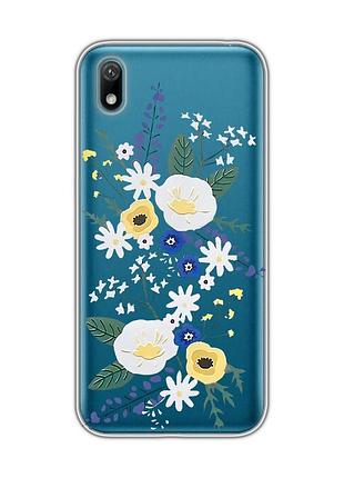 Прозрачный чехол для huawei y5 2019 / honor 8s :: цветы. акварель (принт 271)