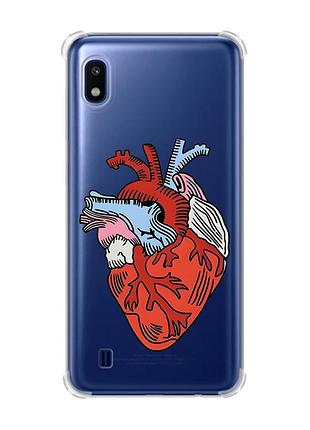 Чохол з потовщеними кутами на samsung galaxy a10 (2019)/a105 :: серце анатомічне (принт 250)