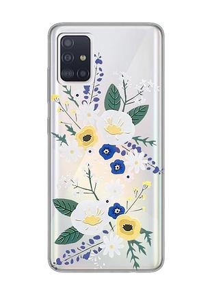 Прозрачный чехол на samsung galaxy a71/a715 :: цветы. акварель (принт 271)