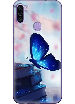 Чехол силиконовый с картинкой на samsung galaxy m11 (m115) (бабочка)