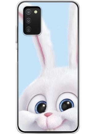 Чехол силиконовый с картинкой на samsung galaxy a03s (a037) (кролик снежок)