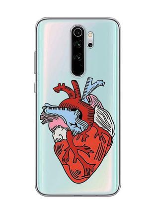 Прозорий чохол на xiaomi redmi note 8 pro :: серце анатомічне (принт 250)
