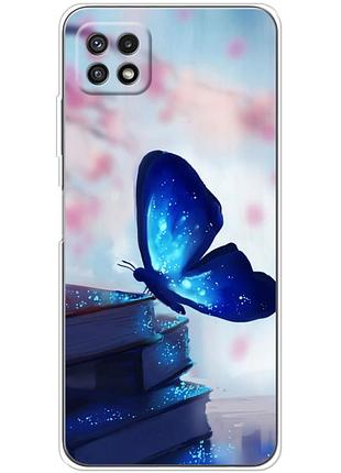 Чехол силиконовый с картинкой на samsung galaxy a22 5g (a226) (бабочка)