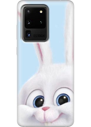 Чехол силиконовый с картинкой на samsung galaxy s20 ultra (g988) (кролик снежок)