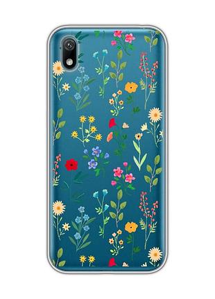 Прозорий чохол для huawei y5 2019 / honor 8s :: квітковий фон (принт 269)