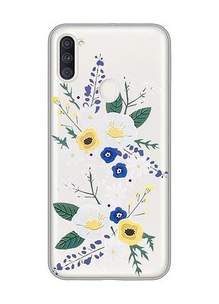 Прозорий чохол на samsung galaxy a11 :: квіти. акварель (принт 271)