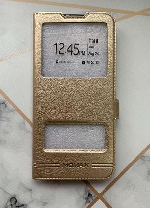 Чехол-книжка momax для huawei honor 7a pro золотой