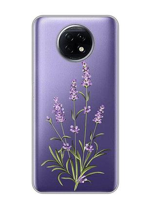 Прозорий чохол на xiaomi redmi note 9t/redmi note 9 5g :: гілочки лаванди (принт 266)