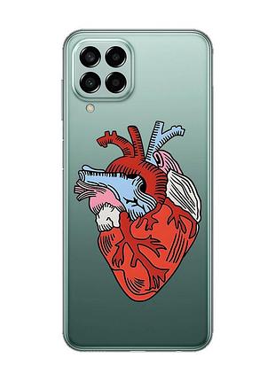 Прозрачный чехол на samsung galaxy m33 5g :: сердце анатомическое (принт 250)