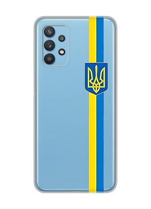 Прозрачный чехол на samsung galaxy a32 :: лента украина (патриотический принт 253)