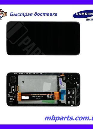 Дисплей samsung m135 galaxy m13 black (gh82-29132a) сервисный оригинал в сборе с рамкой!