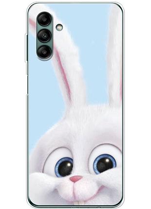 Чехол силиконовый с картинкой на samsung galaxy a04s (a047) (кролик снежок)