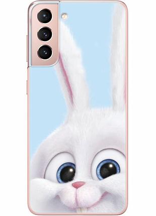 Чехол силиконовый с картинкой на samsung galaxy s21 (g991) (кролик снежок)