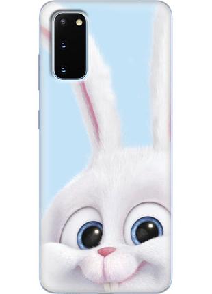 Чехол силиконовый с картинкой на samsung galaxy s20 (g980) (кролик снежок)
